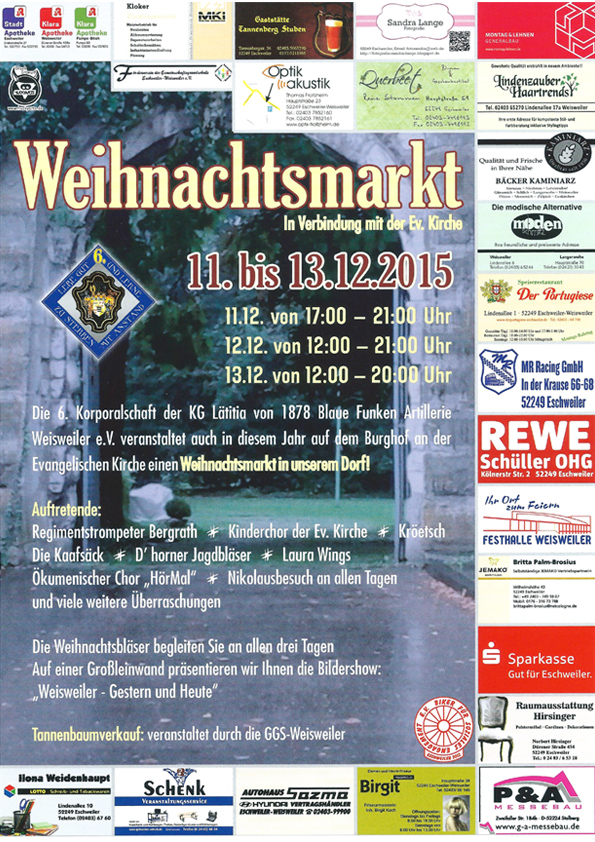 Weihnachtsmarkt Weisweiler 2015 Plakatt