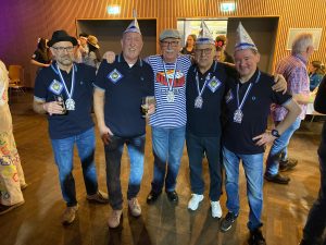 Party in Blau und Weiß